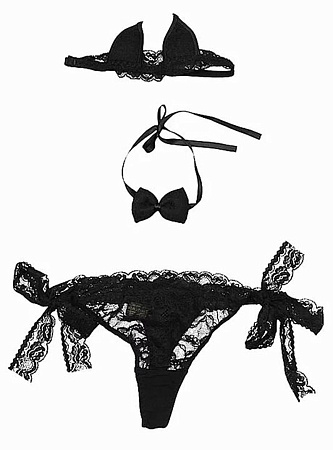 Комплект L308 (ушки,галстук-бабочка, стринг)