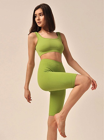 Леггинсы PA 829 велосипедки в рубчик