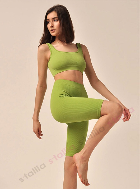 Леггинсы PA 829 велосипедки в рубчик