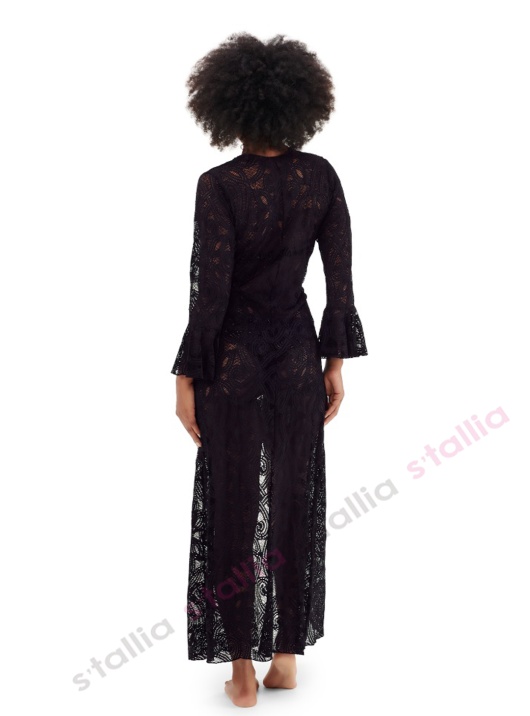 Туника кружевная 24-7008 черная